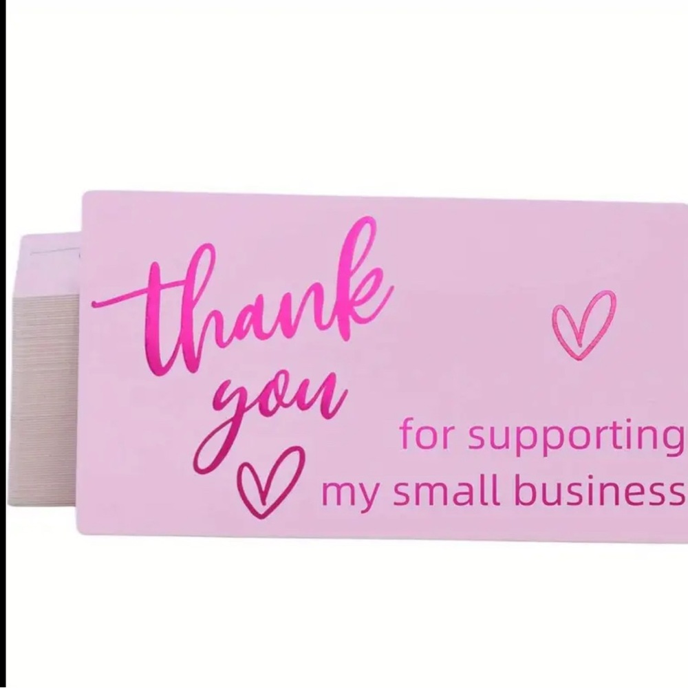 50 Pink Thank You Cards